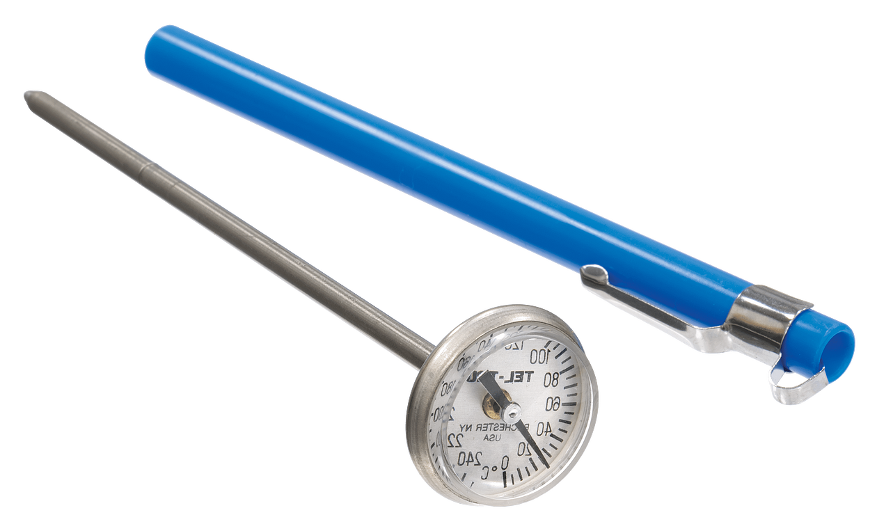 Dial Thermometer, Pocket-Type: Range 0 to 250°C with 5°C divisions.